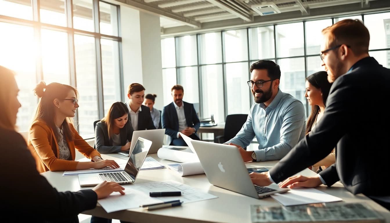 Headhunter Ingenieure beraten Kunden in einer modernen Büroumgebung.