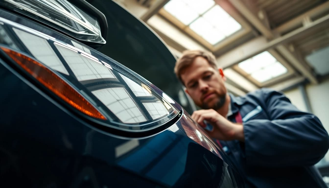 Expert Kfz gutachter berlin inspecting vehicle damage with precision and care.