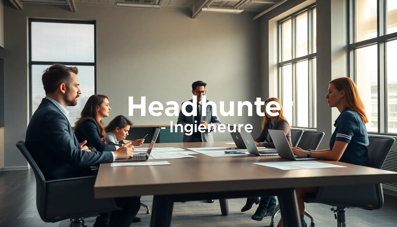 Headhunter Ingenieure engagiert in einem modernen Büro bei der Rekrutierung von Ingenieuren.