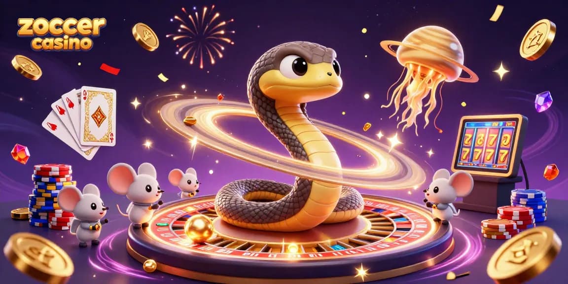 Experience the excitement of zoccer casino with a cosmic roulette scene filled with animated elements and celestial characters.