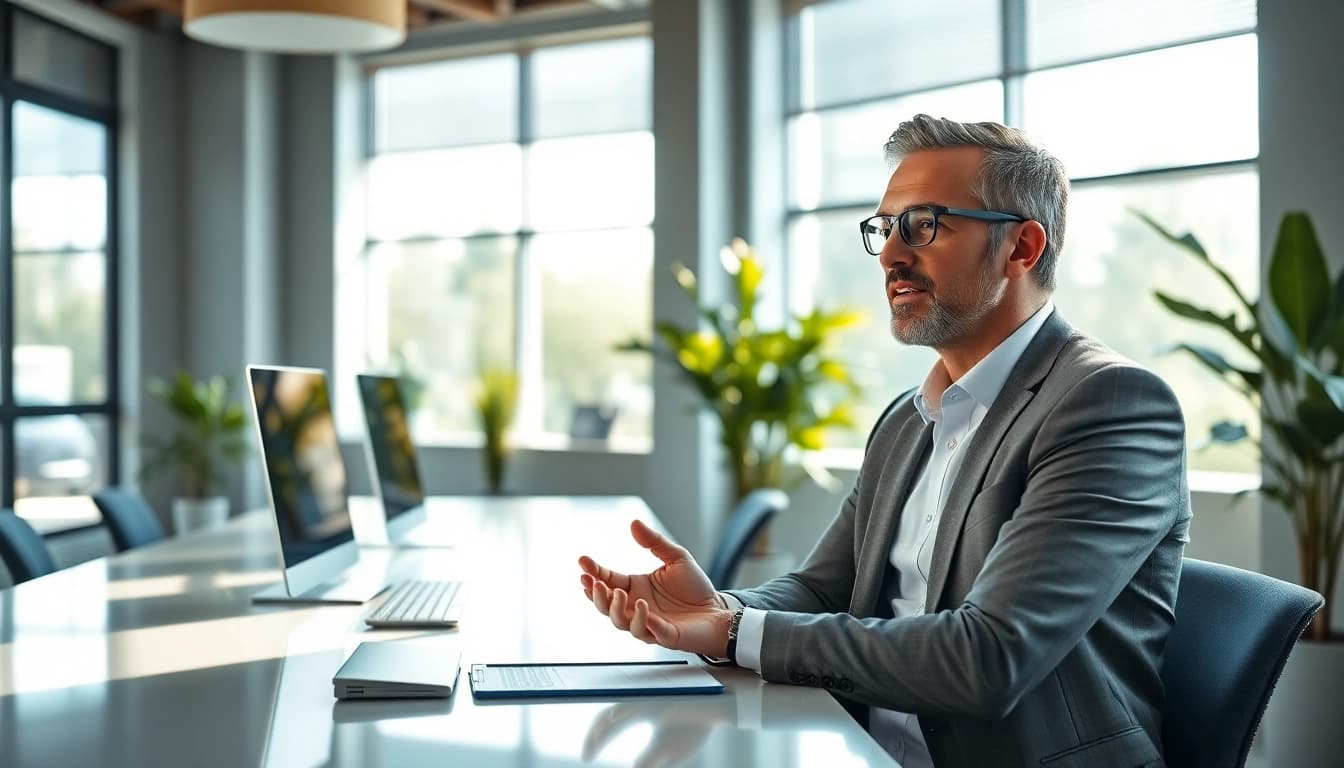 Personalberater im modernen Büro, zeigt Expertise und Engagement in der Beratung.