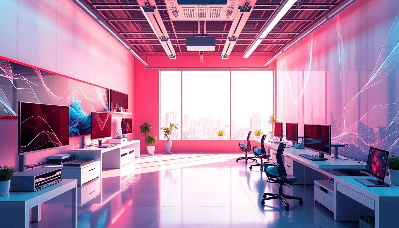 Animationsagentur, die kreative 3D-Modelle und Präsentationen in einem modernen Studio erstellt.