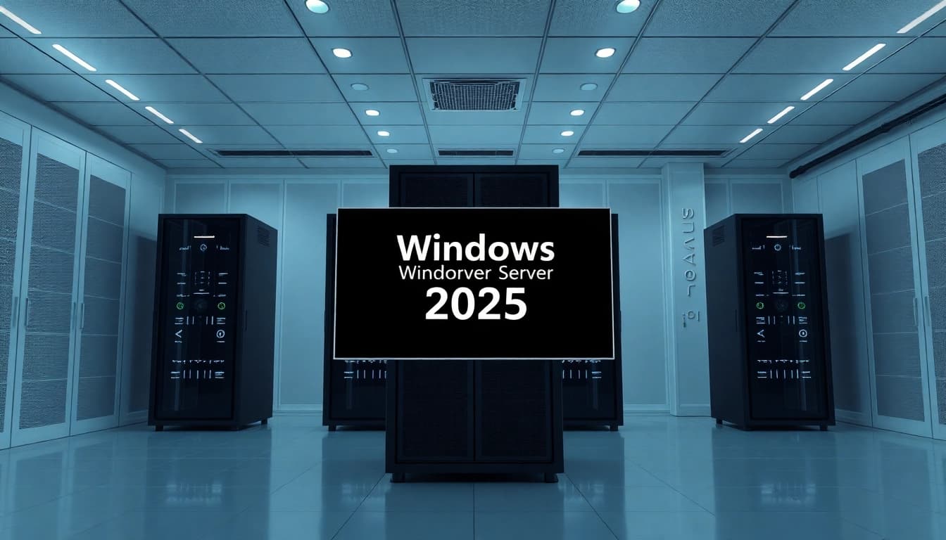 Erhalte sofort per E-Mail deinen Windows Server 2025 Standard Key in einem modernen Serverraum.