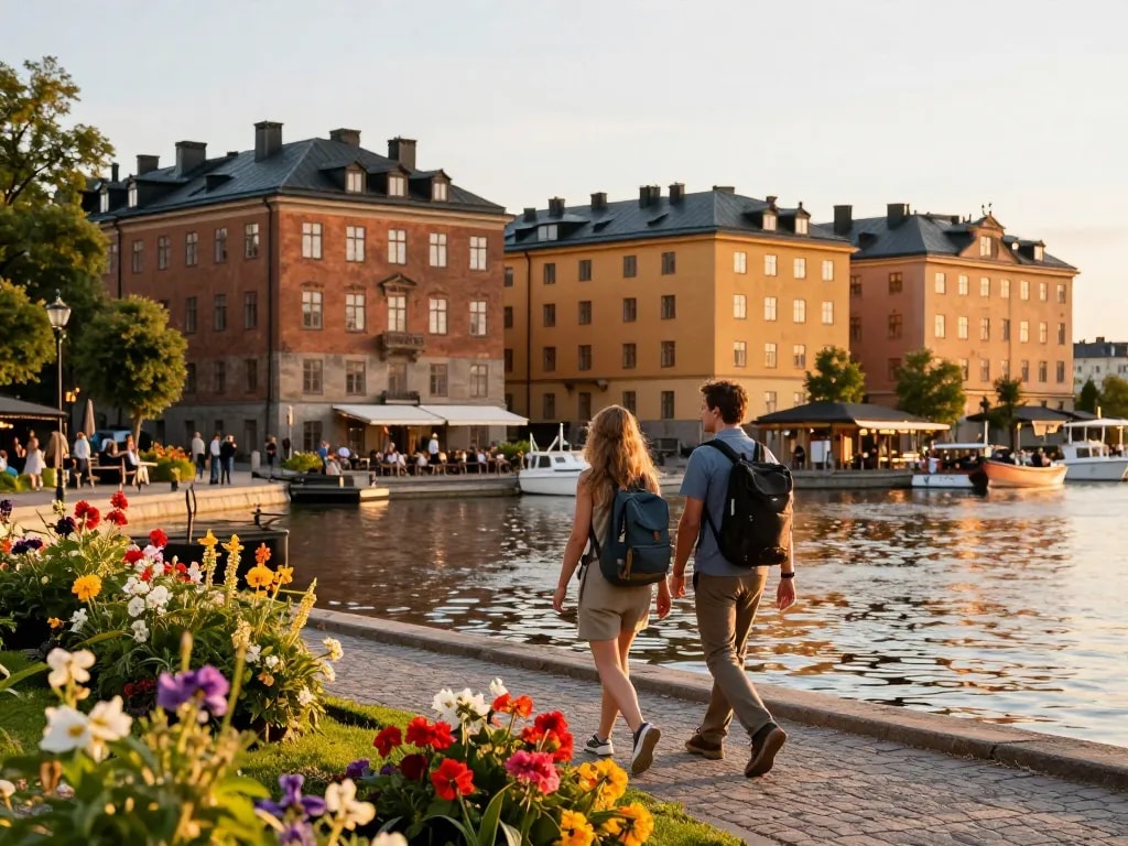 Reisetipps Stockholm für die Erkundung der lebhaften Uferpromenade und der historischen Schönheit der Stadt.