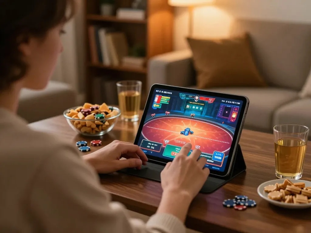 PH22 online gaming experience with a player engaged in strategic poker gameplay from home.
