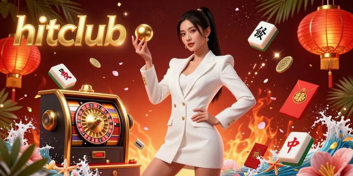 Experience thrilling gameplay with hitclub in a lavish casino setting featuring a gorgeous Asian woman and rich game elements.