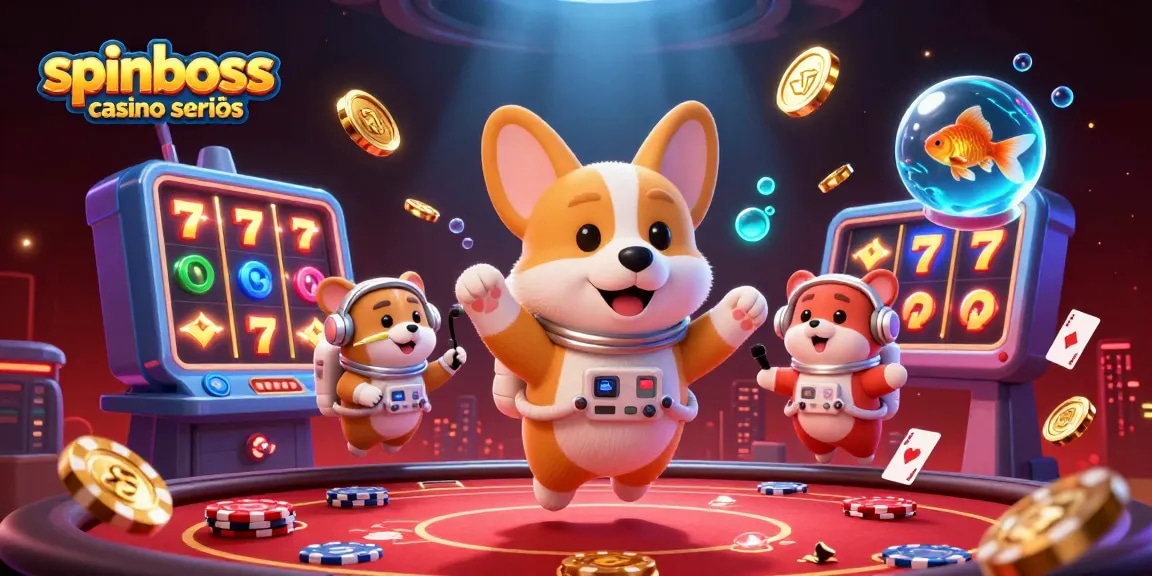 Erleben Sie die aufregende Welt von SpinBoss Casino seriös mit diesem spannenden 3D-Illustrationskunstwerk.