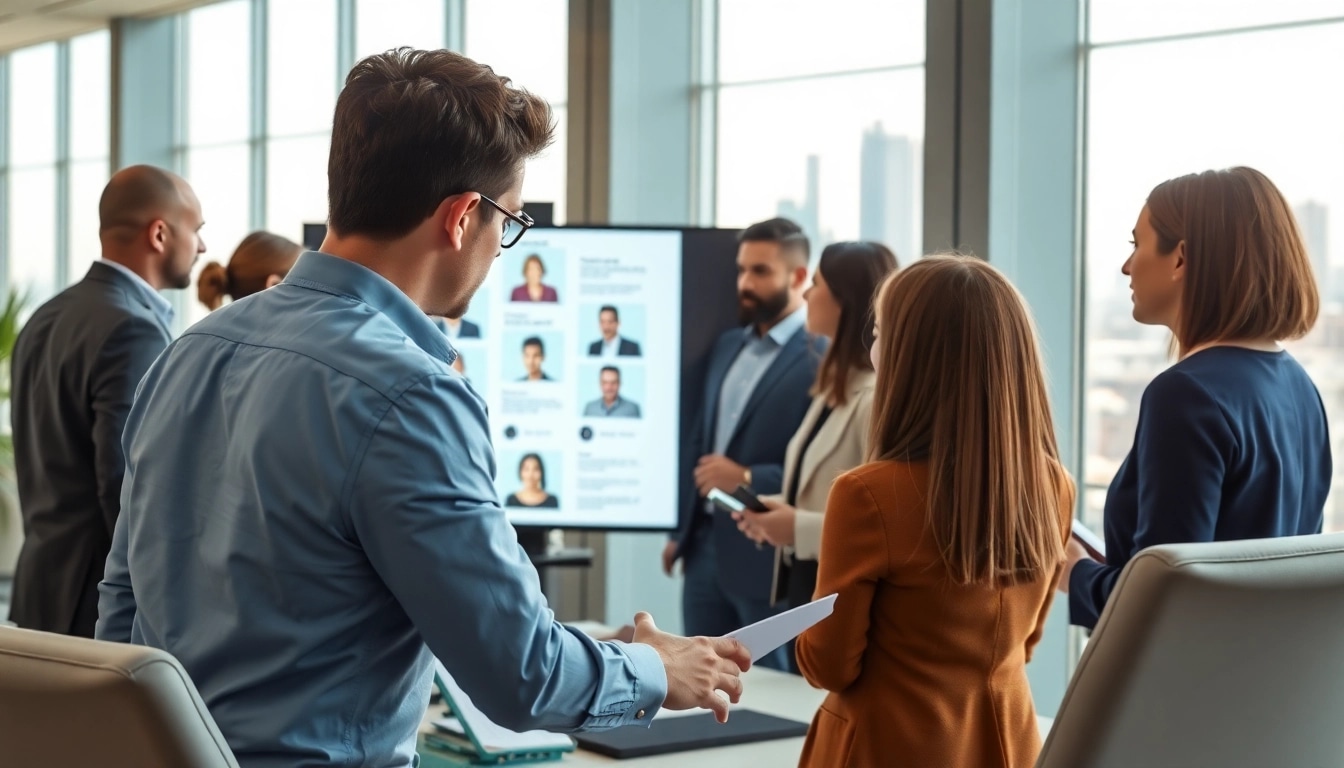 Headhunter Ingenieure analysieren Bewerbungsgespräche in einem modernen Büro.
