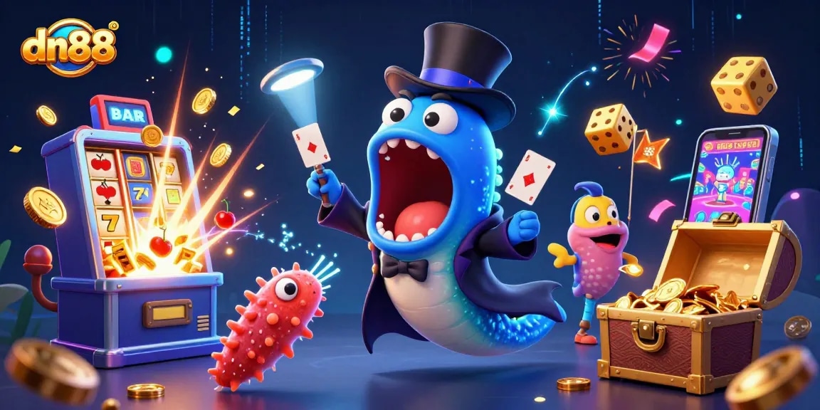 Experience thrilling gameplay with dn88, showcasing vibrant casino elements and engaging characters.