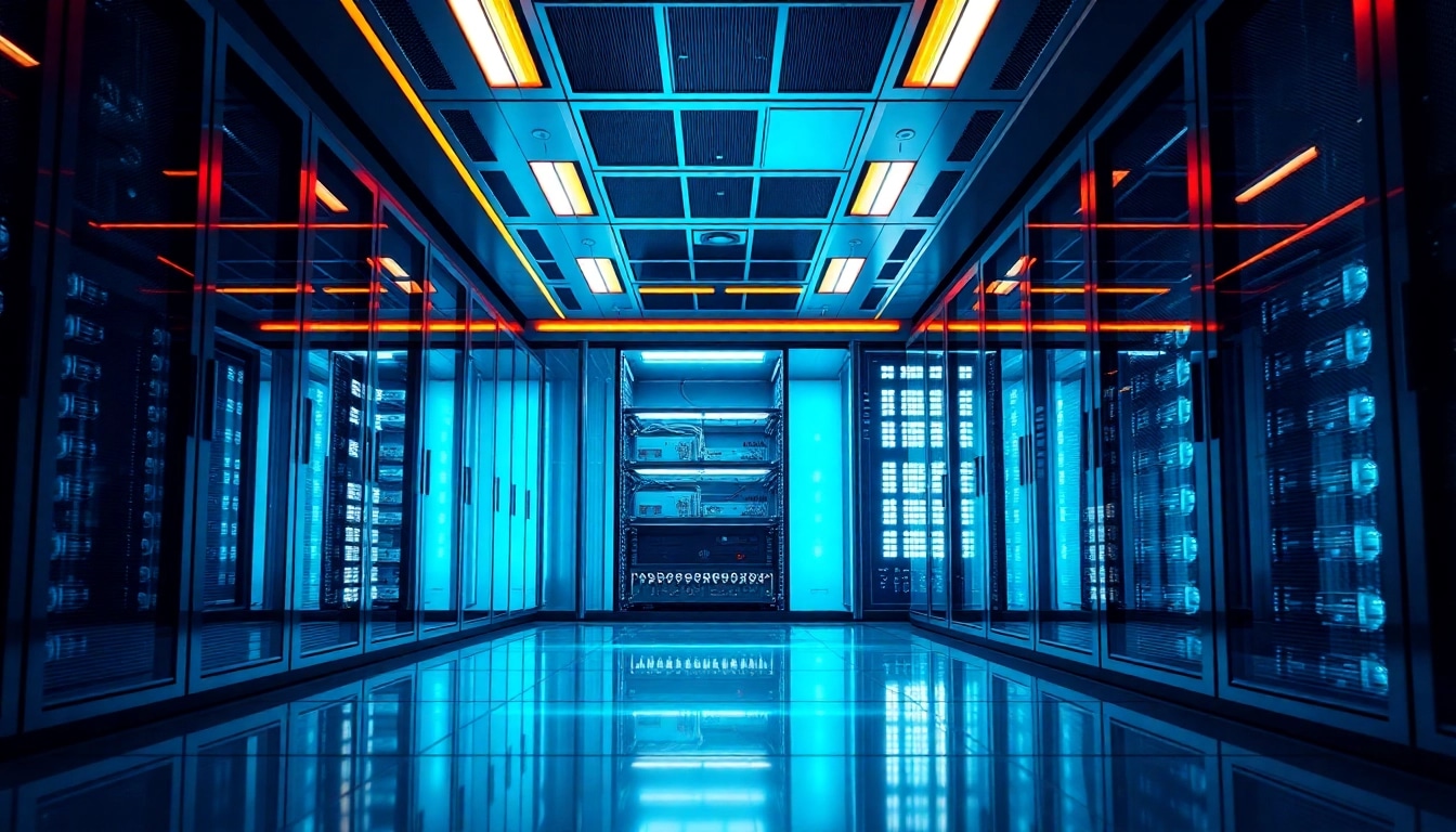 Visualize the advanced capabilities of Windows Server 2025 Standard Edition in a modern server room with glowing technology.