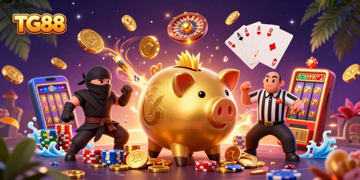 Experience the thrill of TG88's gambling action with epic characters and vibrant visuals.