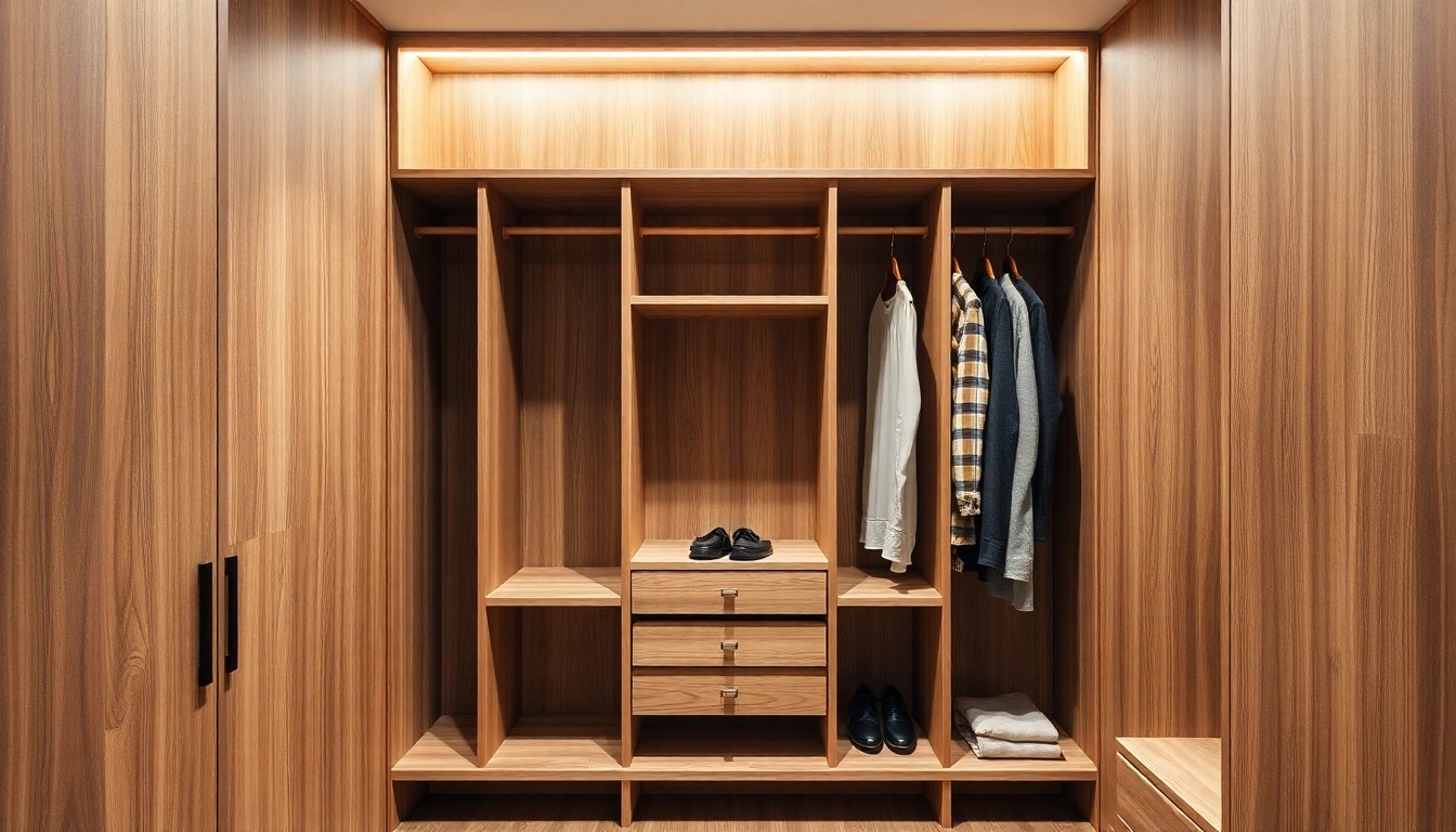 Holz Kleiderbügel elegantly displayed in a wardrobe, showcasing their natural texture and style.