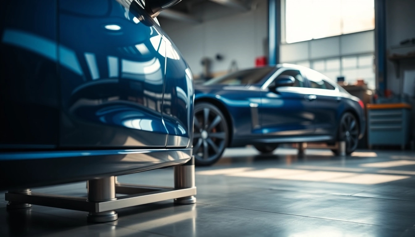 Auto Kufen in action under a car showcasing a sleek design and craftsmanship.