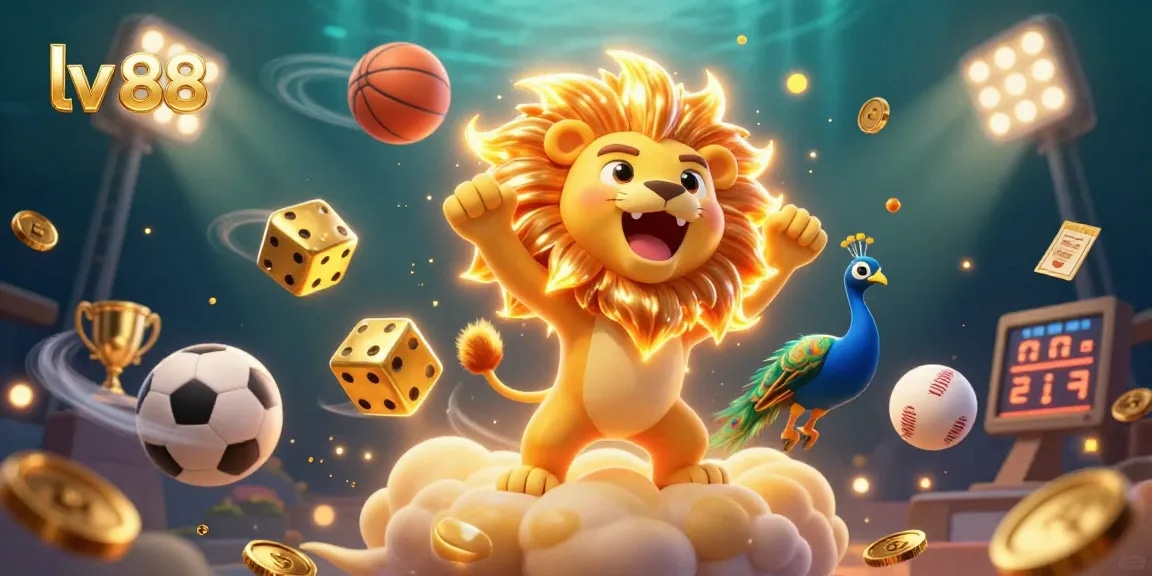 Experience exciting gambling action with lv 88 at this vibrant 3D casino scene.