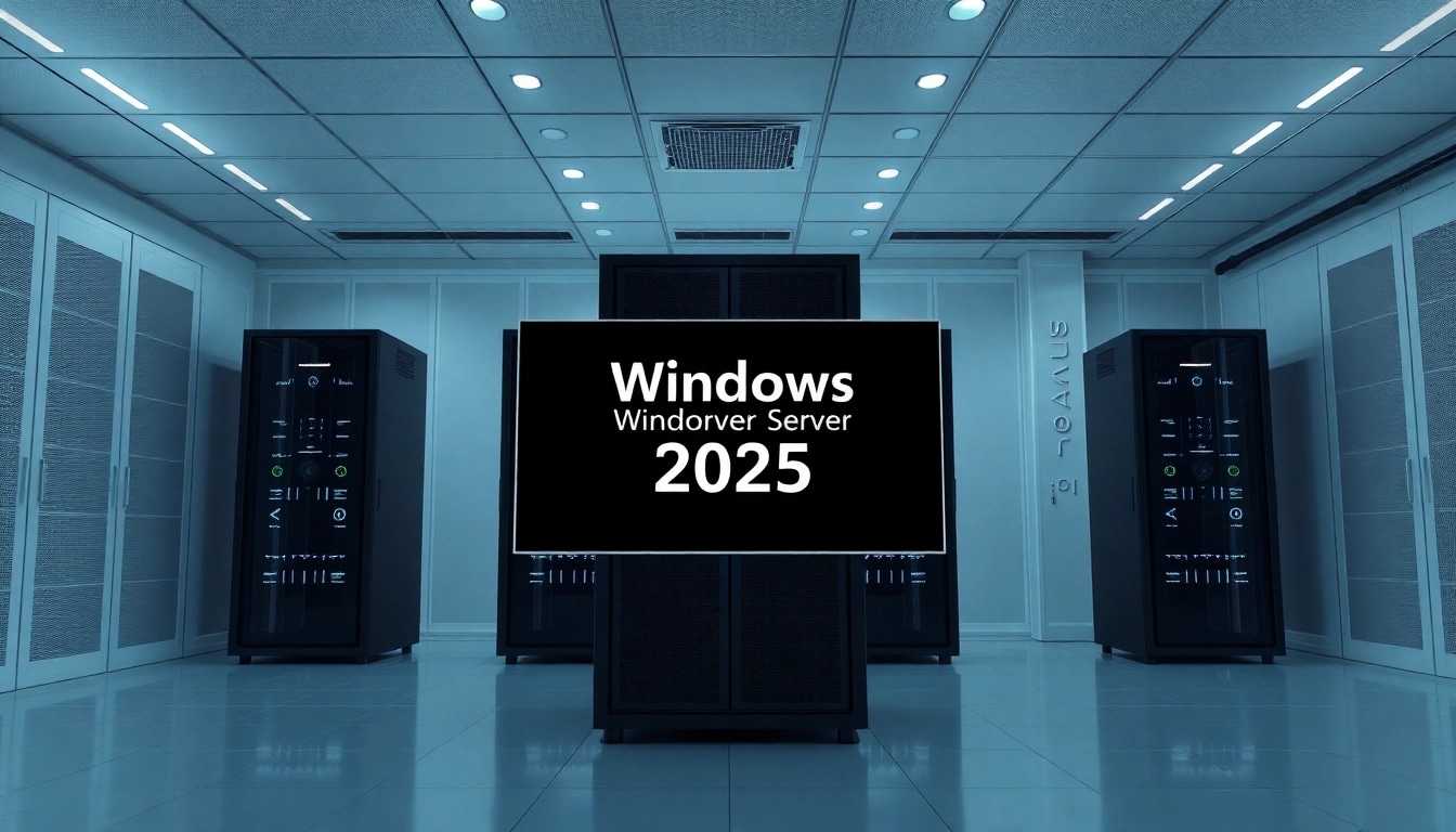 Erhalte sofort per E-Mail deinen Windows Server 2025 Standard Key in einem modernen Serverraum.