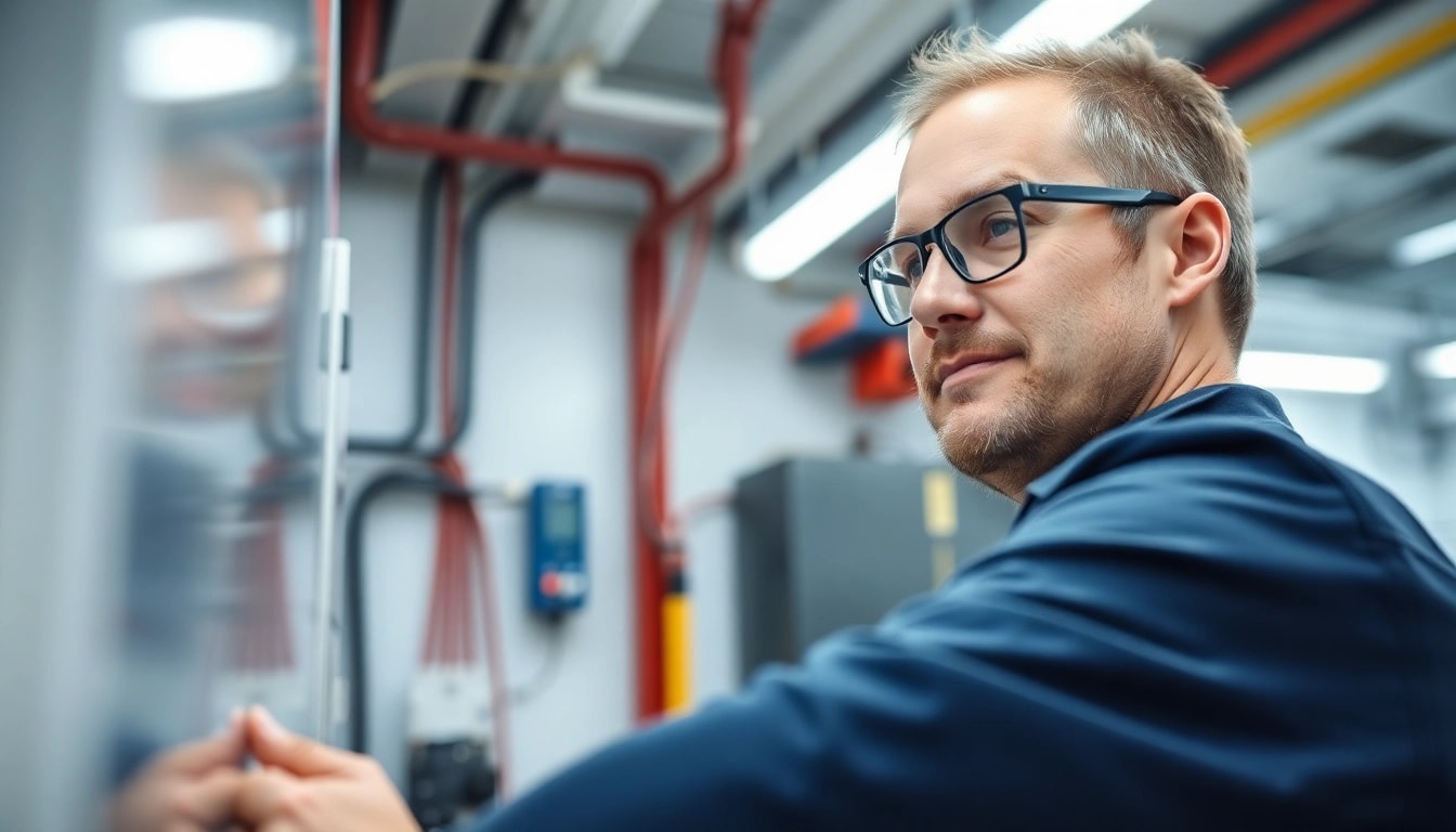 Techniker bei der DGUV V3 Prüfung von elektrischen Geräten zur Sicherstellung der Arbeitssicherheit.