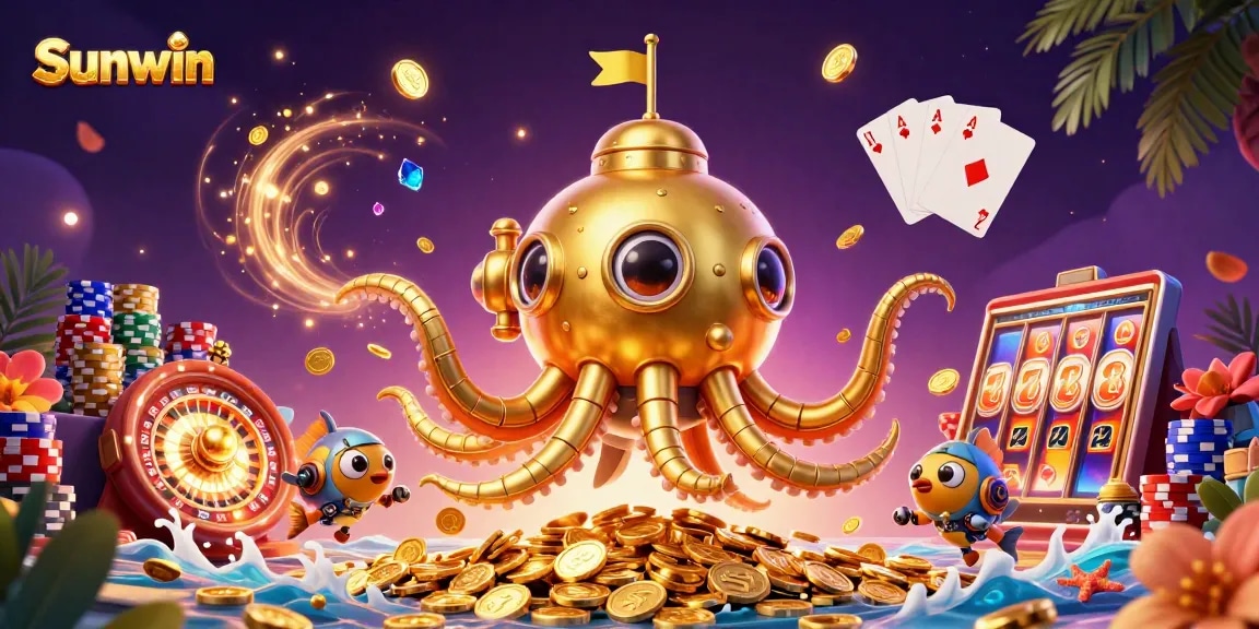 Experience thrilling wins at Sunwin with captivating casino action featuring a golden kraken and dynamic games.