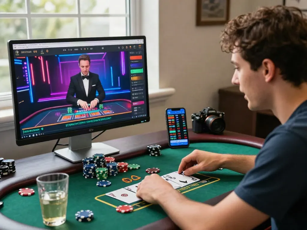 Player experiencing live gaming at Xo88 nhà cái with vibrant atmosphere and engaging elements.