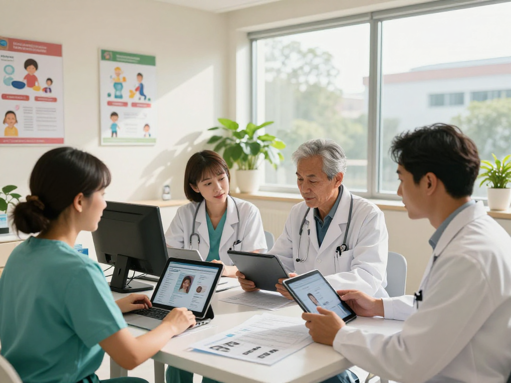 Datenschutz und Barrierefreiheit im Gesundheitswesen Arzt bei MUNAS Consulting zur Patientenversorgung.