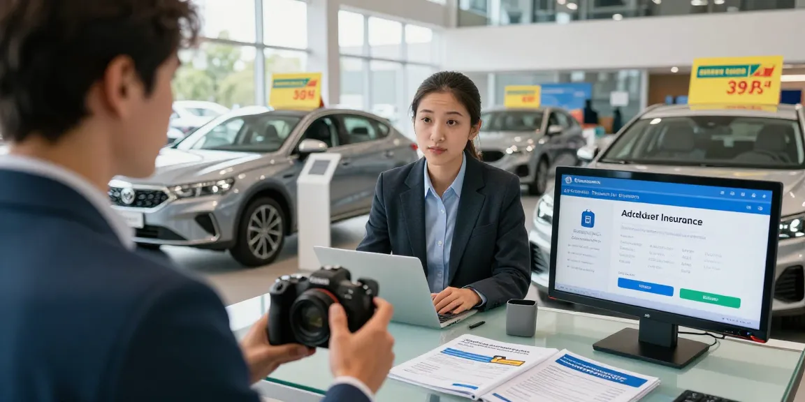 Autoversicherung Dortmund: Beratung zur preiswerten Kfz-Versicherung in einem modernen Autohaus in Dortmund.