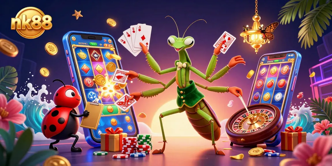 Experience exciting moments at nk88 casino with a vibrant, dynamic illustration of gaming action and excitement.