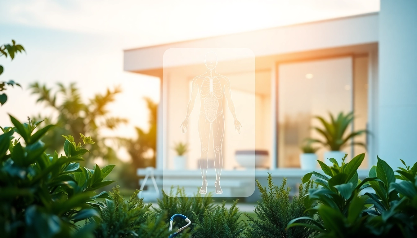 Driada medical: Modern clinic in a serene landscape promoting holistic health.