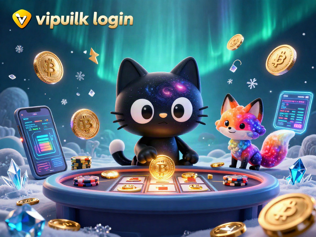 Experience the vipluck login and engage with exciting casino gameplay in this vibrant cosmic illustration.