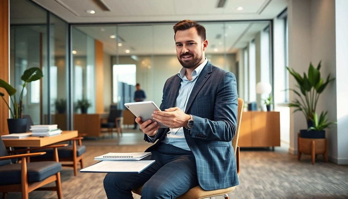Professioneller Headhunter vermittelt Fachkräfte Vertrieb Headhunter in modernem Büro.