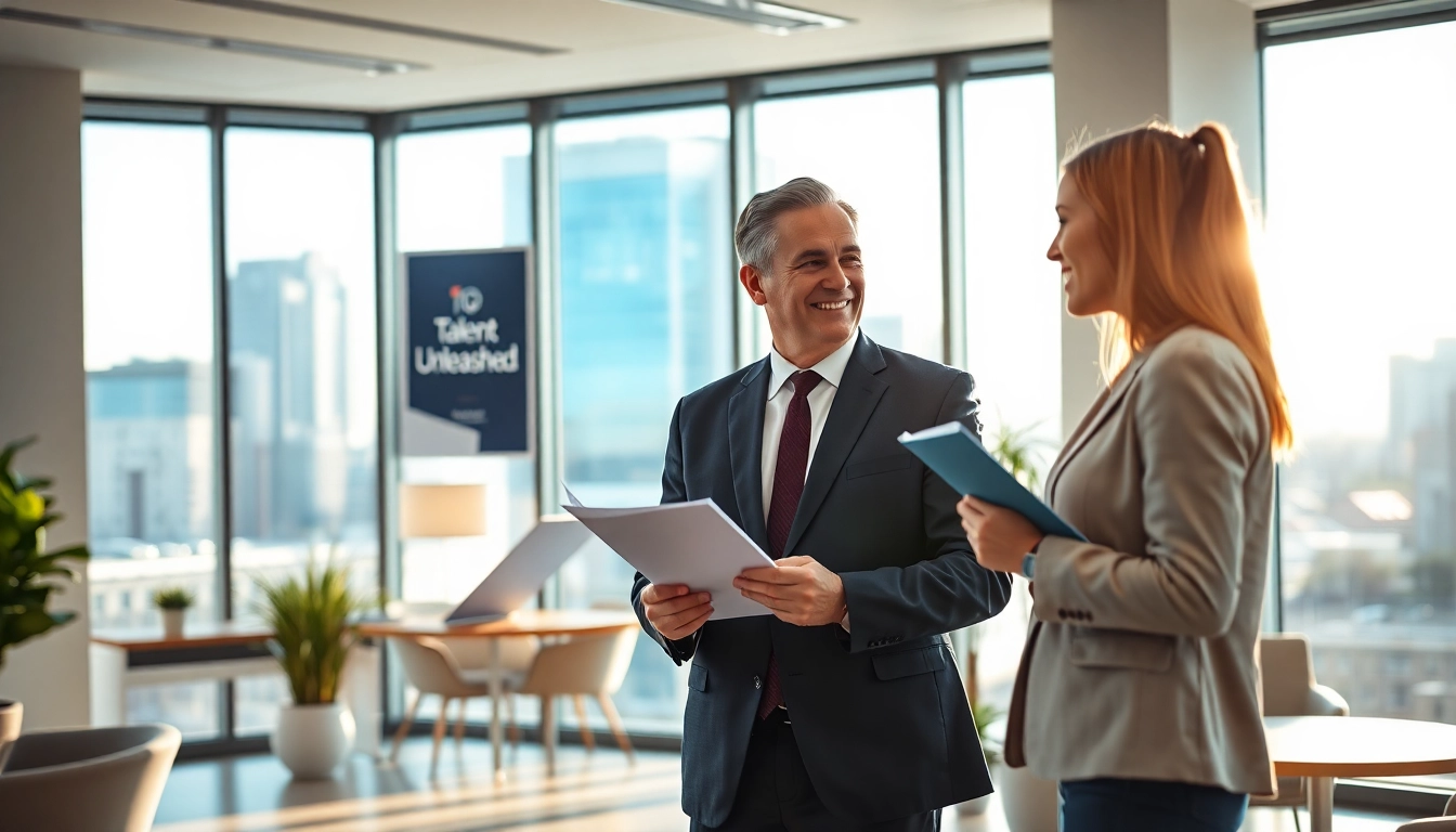 Headhunter Dresden engagiert sich in einem Gespräch mit einem Kandidaten in einem modernen Büro.