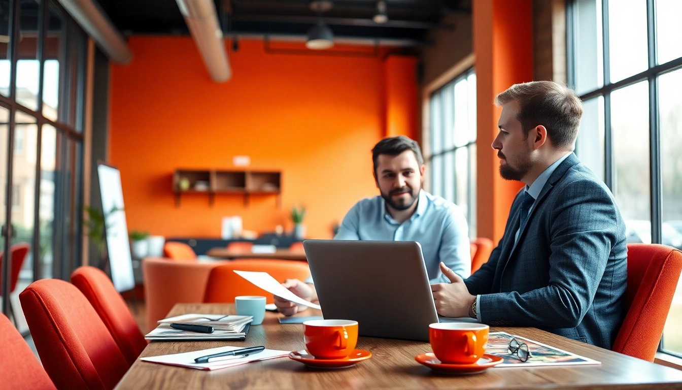 Headhunter Gastronomie professional consulting with a client in a modern office setting.