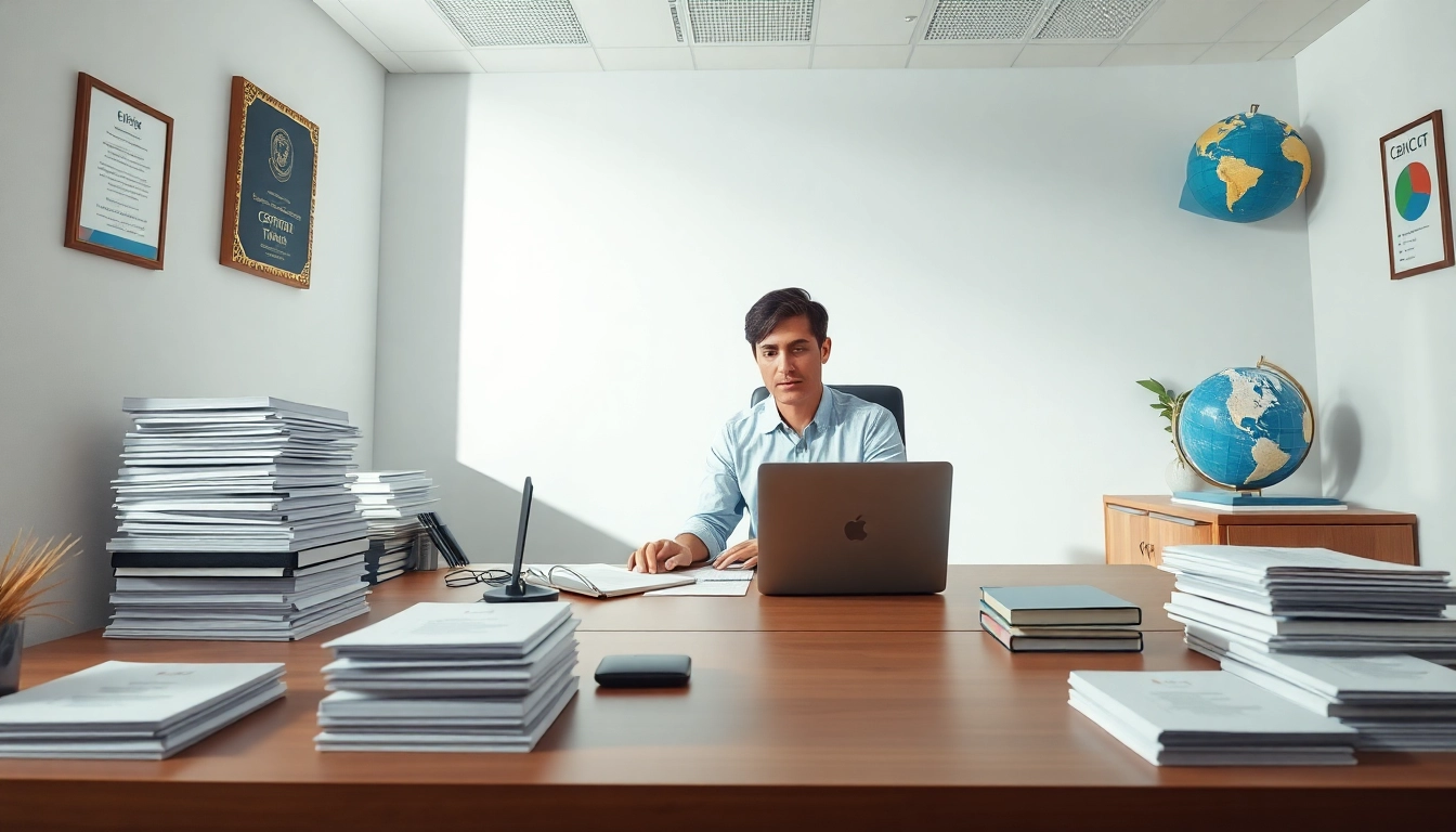 Zertifizierter Übersetzer in einem professionellen Büro, mit Fokus auf vereidigte Übersetzungen für vereidigte Übersetzer.