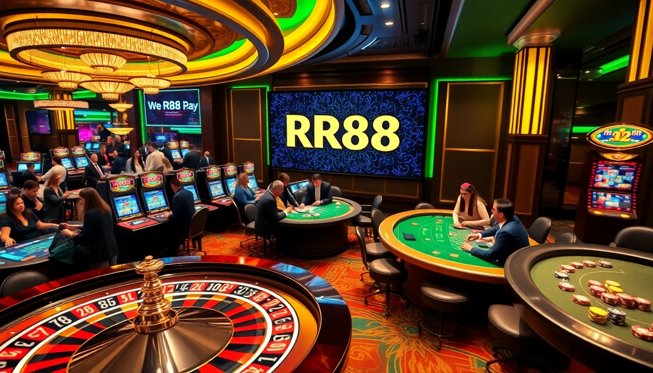 Experience the excitement of gambling at RR88 with vibrant casino tables and thrilling games.