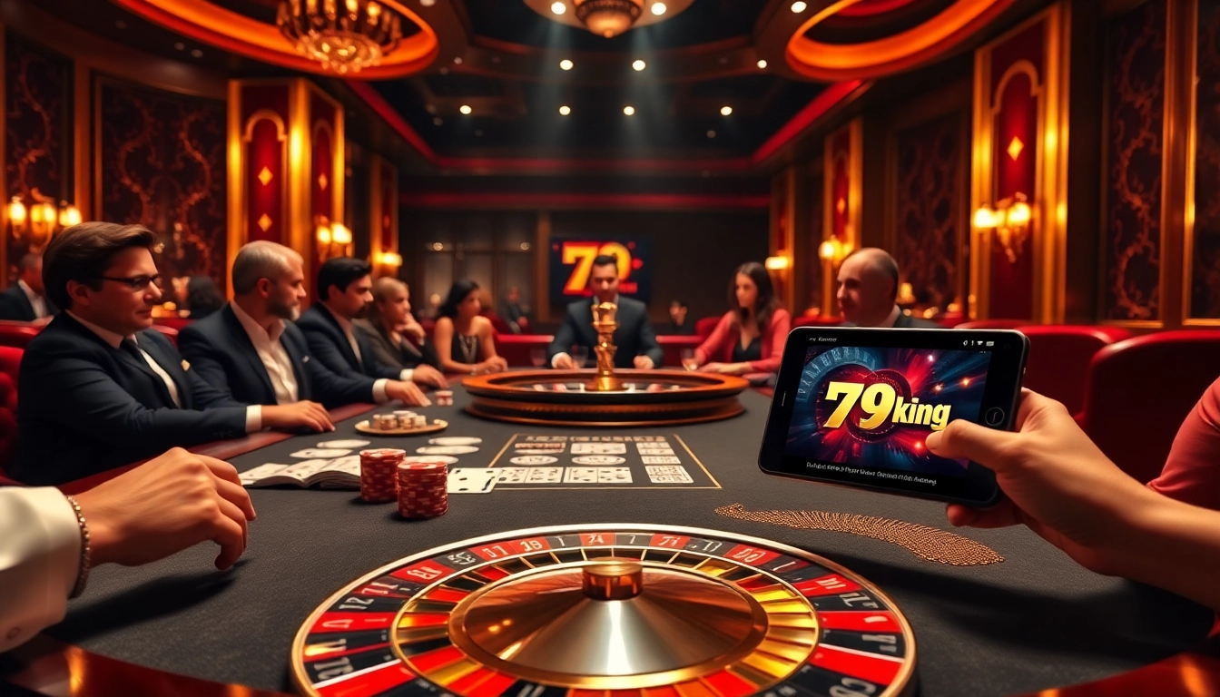 79KING casino scene featuring a luxurious poker table and modern gambling interface.