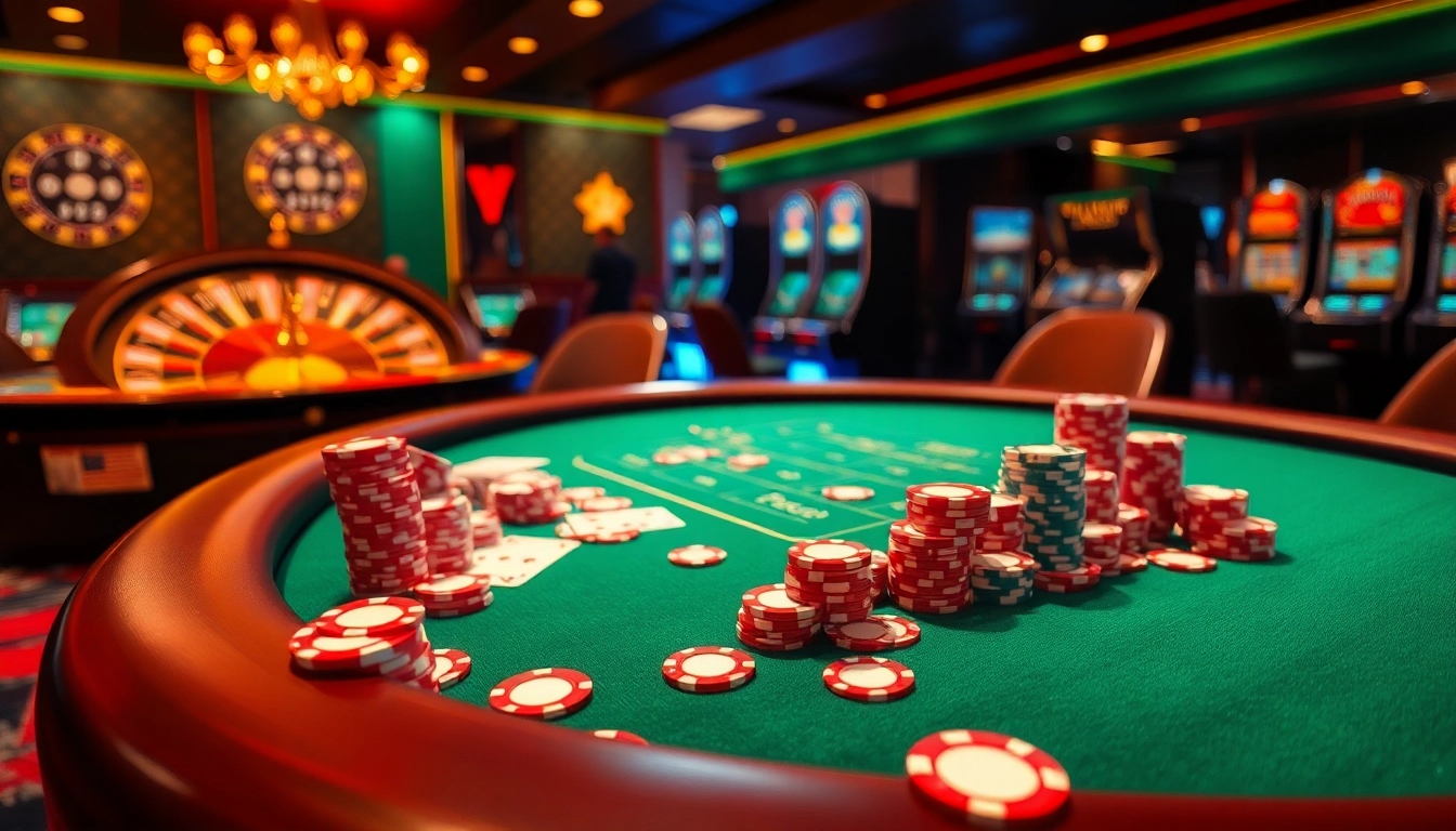 Engage in thrilling gameplay at https://gg88.black/ with casino tables and vibrant poker chips.