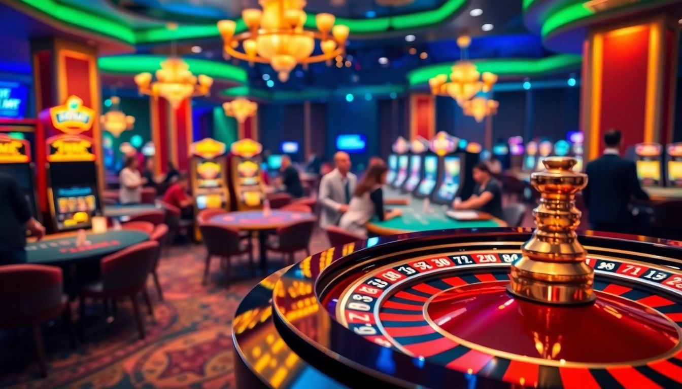 Experience the excitement of tg88 bet with a vibrant casino scene featuring roulette, poker, and slot machines.